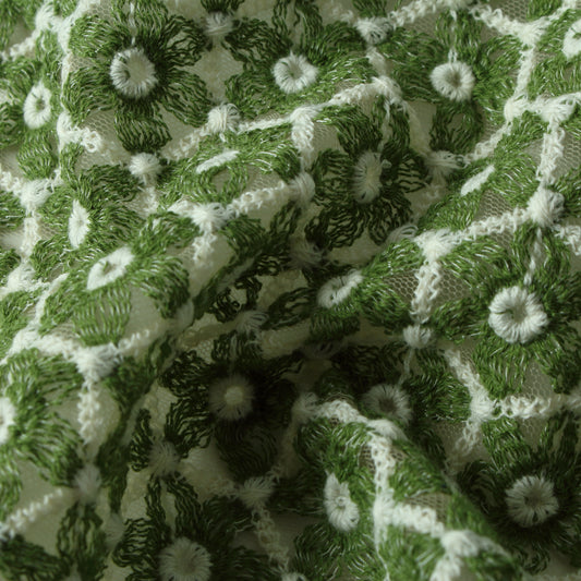 【訳あり品】FS-10004 / ハニカム花柄刺繍